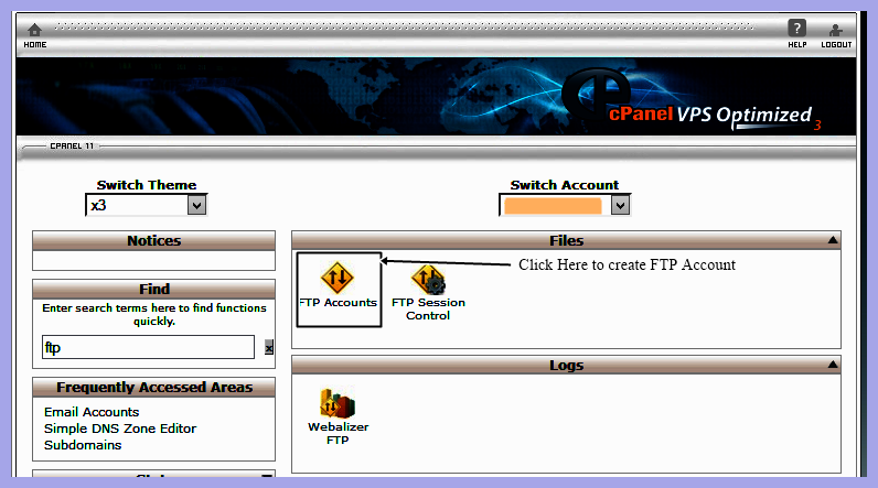 Create FTP Account 1