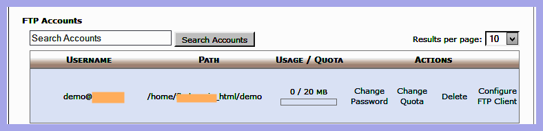 Create FTP Account 4