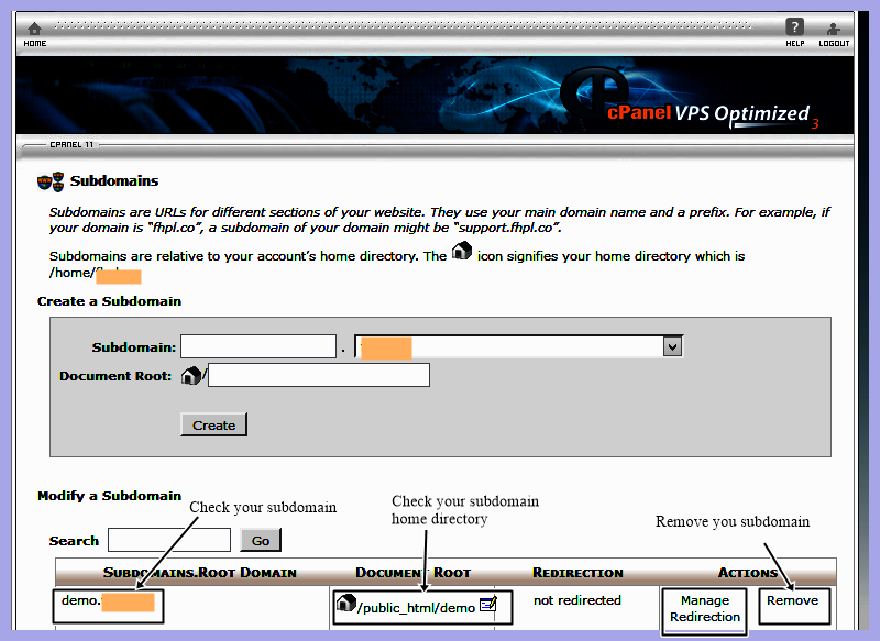 Create Subdomain in cpanel 4