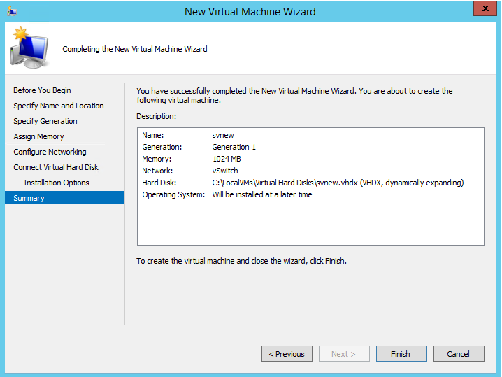 hyper-v configuration