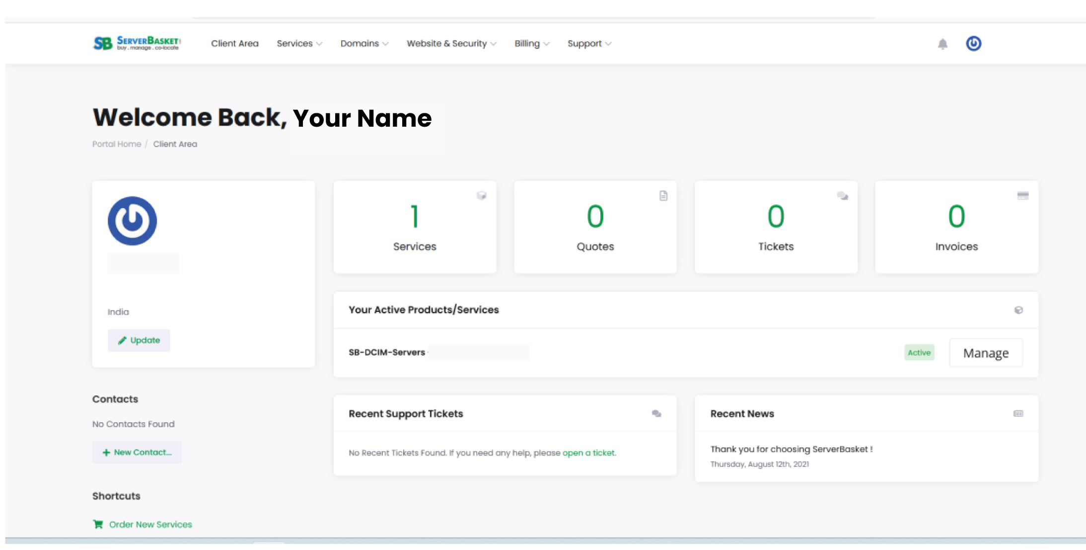 Log in to Your Client Area Log in to Your Client Area