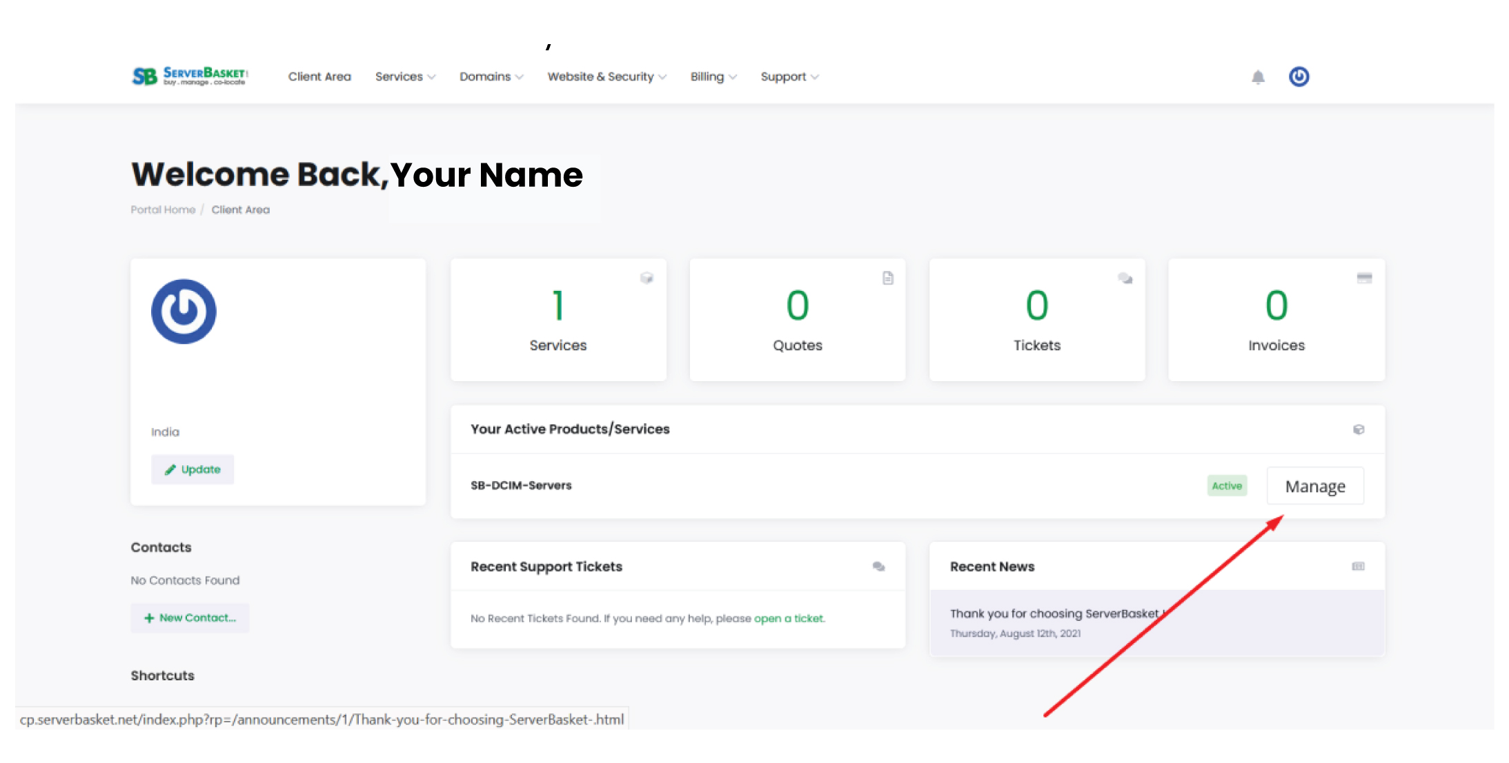 Access Your Active Services Access Your Active Services