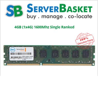 4GB (1x4G) 1600Mhz Single Ranked x4 Data Width UDIMM Low Volt