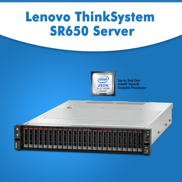 Lenovo ThinkSystem SR650 server | 2U rack server | 2 Intel Xeon CPUs | Lenovo Servers