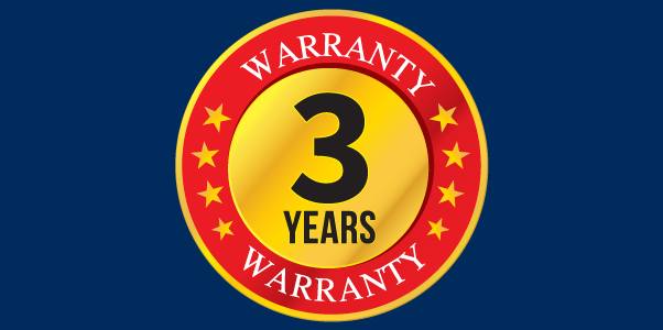 3 years covered warranty